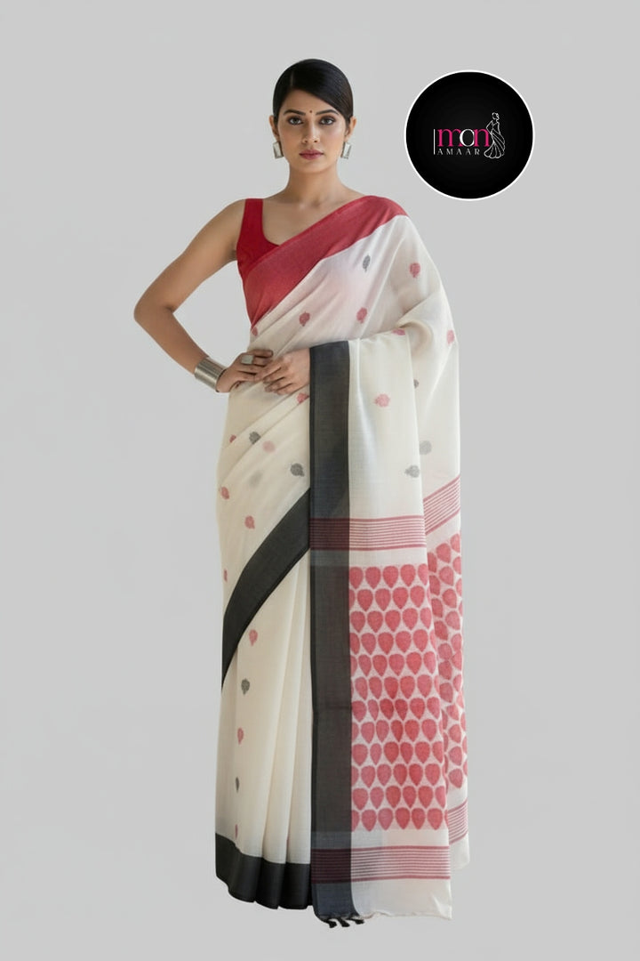 Alokoli Khadi Cotton Jamdani Saree