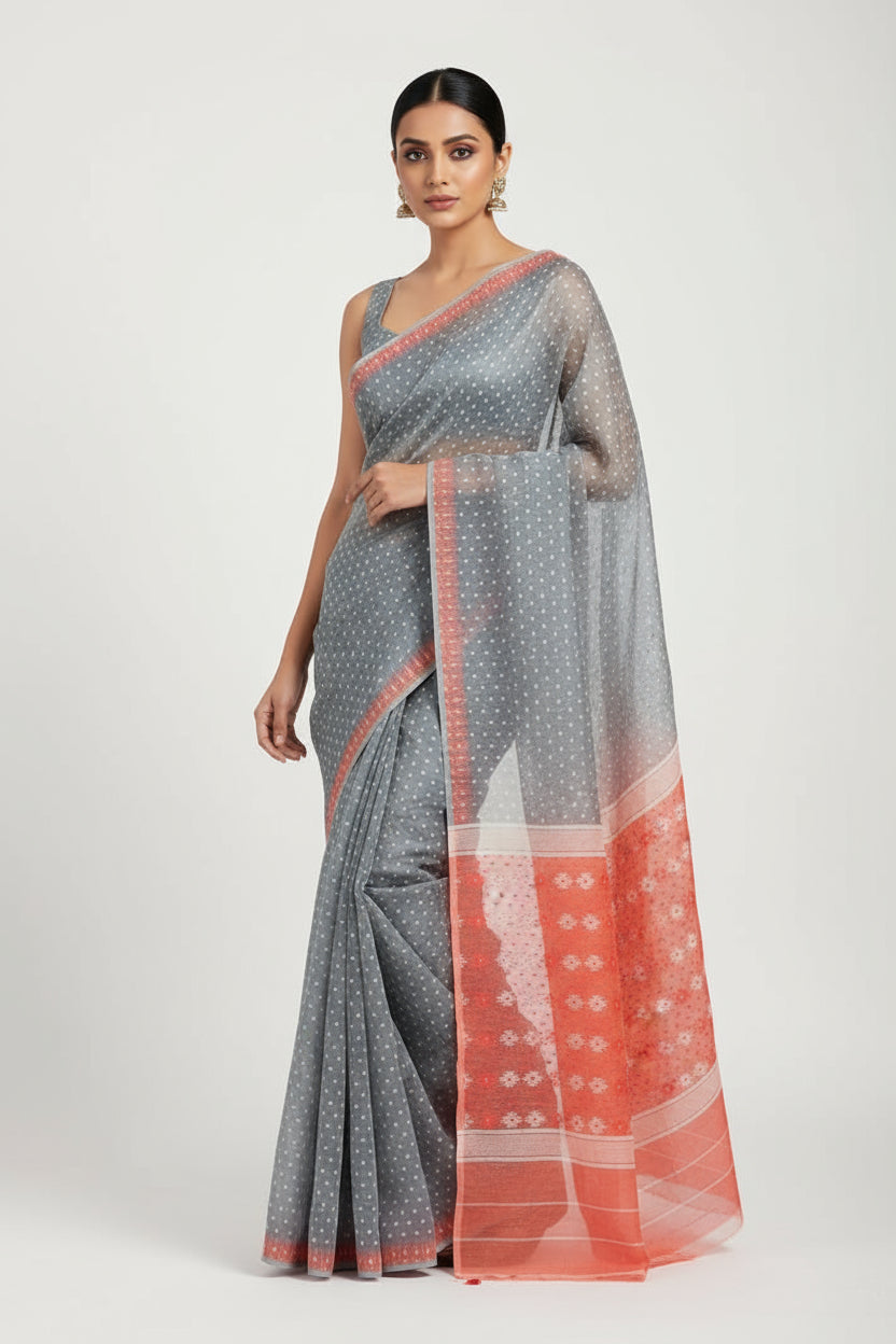 Kalka Mayuri Dhakai Jamdani Saree