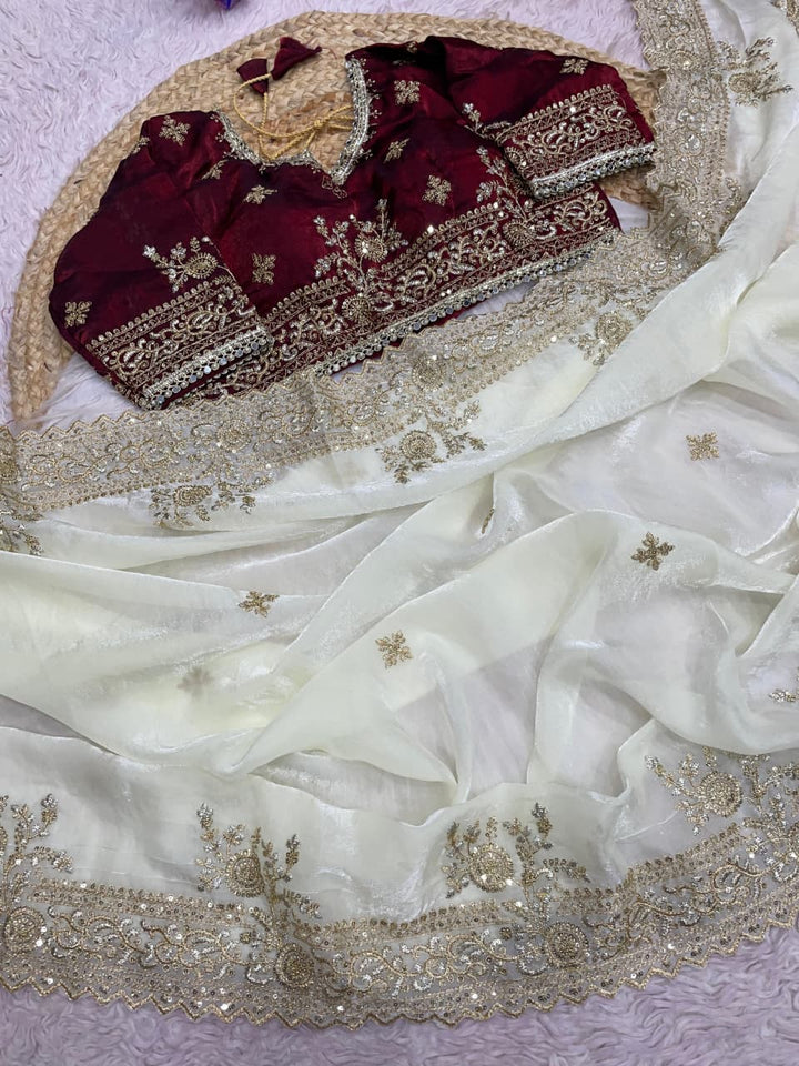 Sweet Serenity Fancy Satin Silk Saree