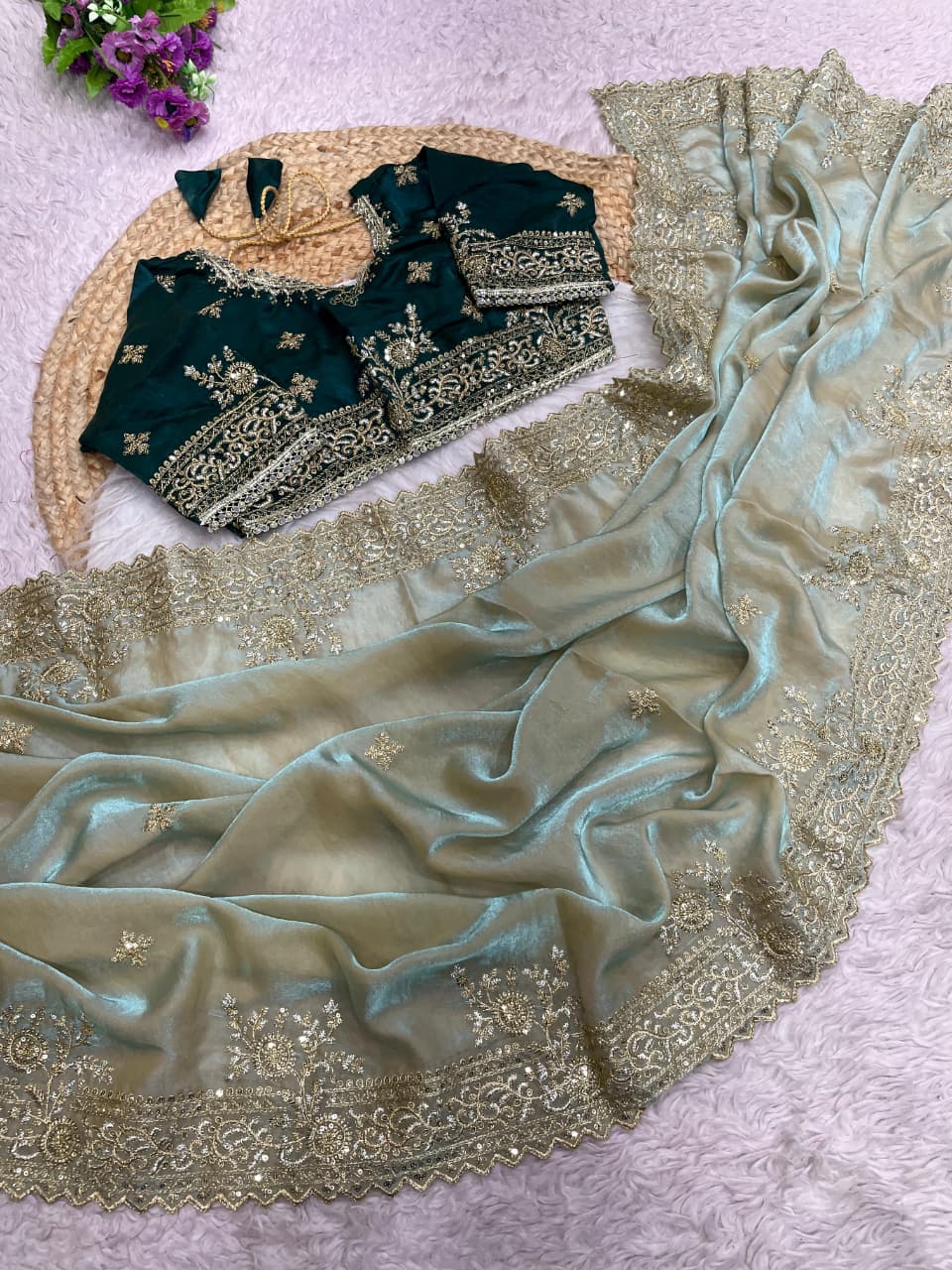 Sweet Serenity Fancy Satin Silk Saree