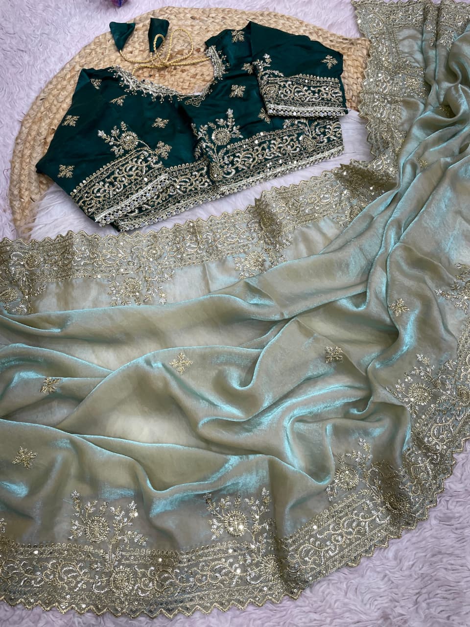 Sweet Serenity Fancy Satin Silk Saree