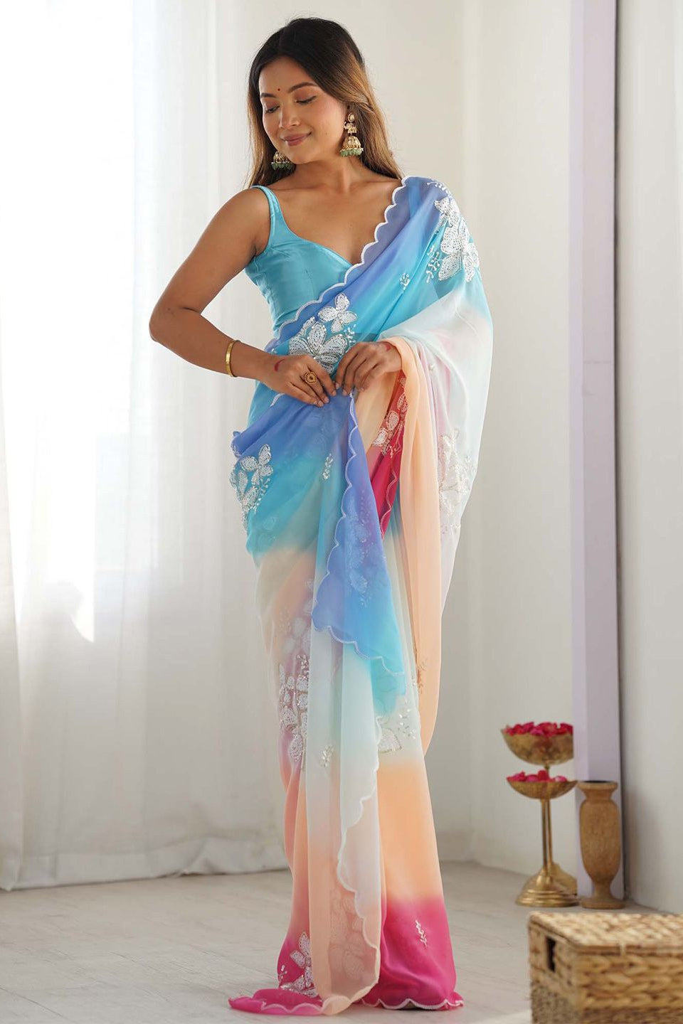 Warmth Of The Sun Georgette Silk Saree