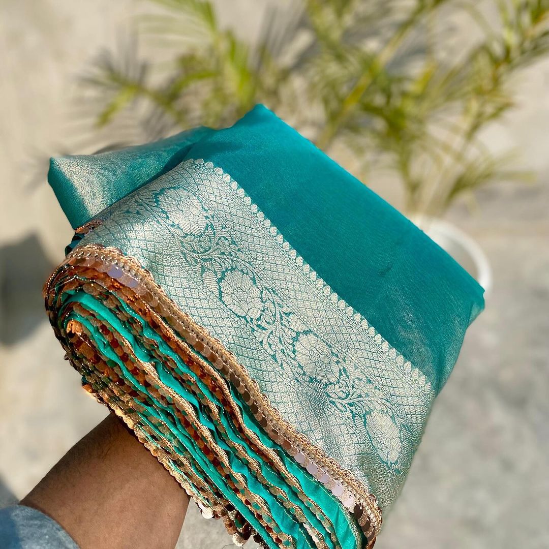 Crush With Blush Banarasi Tissue Silk Saree