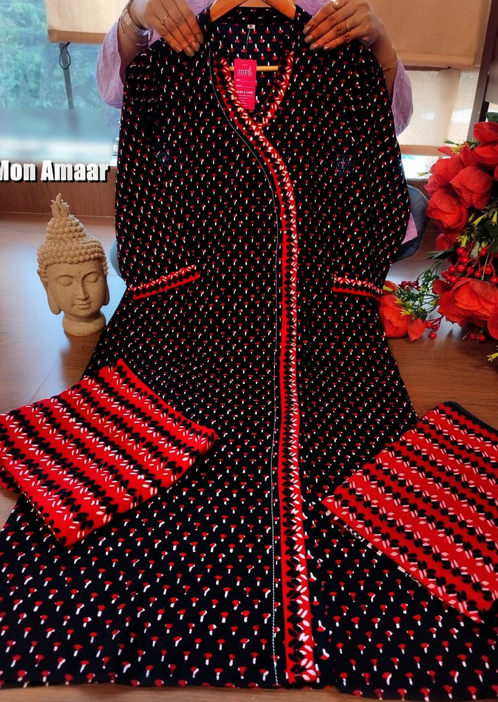 Breath Taking Angrakha Style Designer Kurti Set