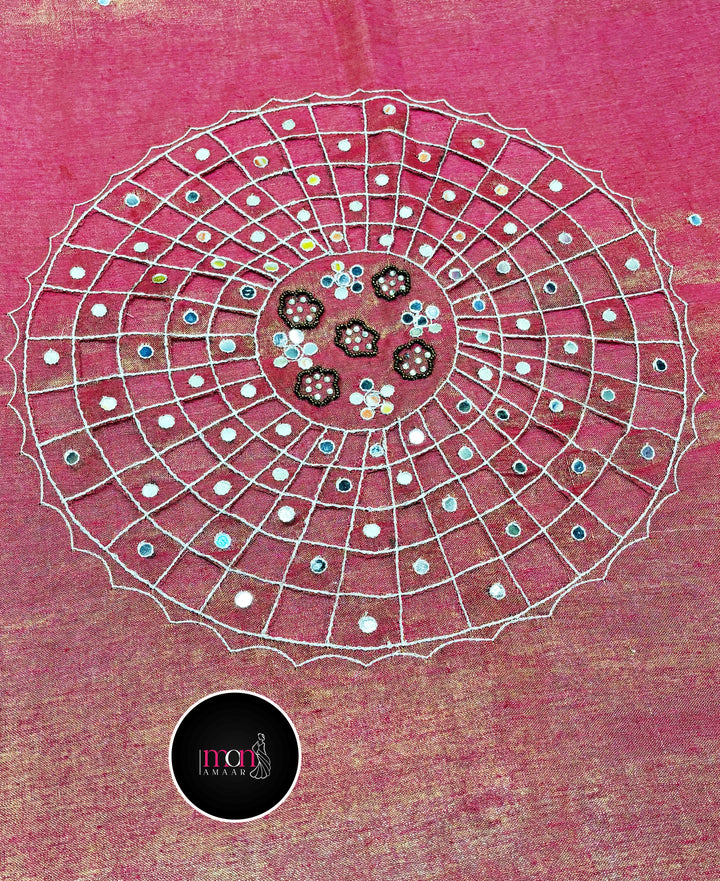 Aura of Aesthetics -Pure Handwoven Tissue Linen Saree