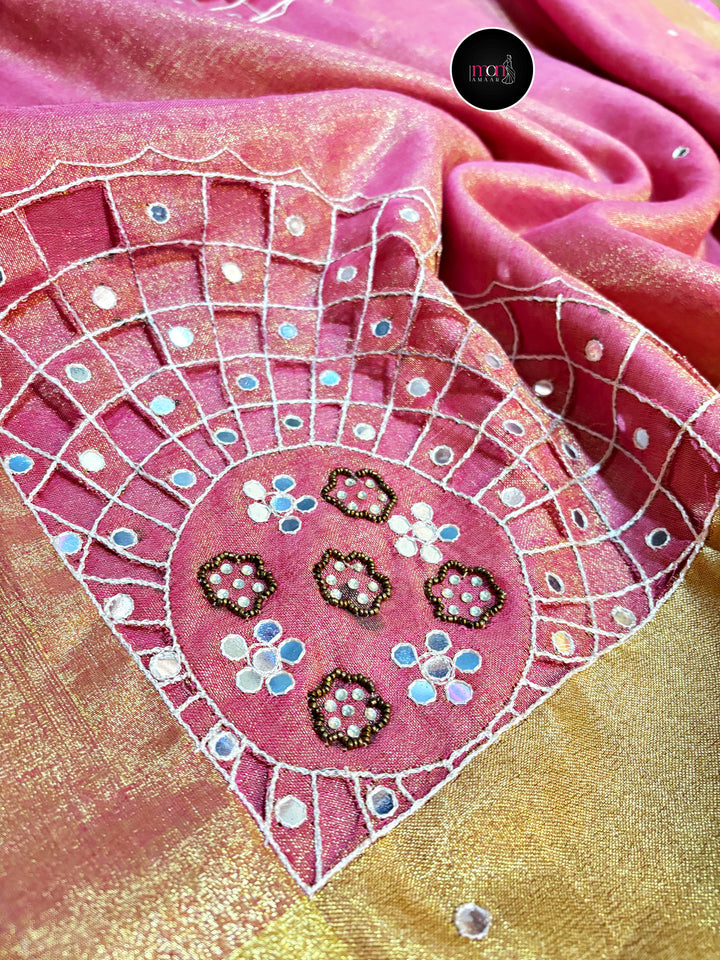 Aura of Aesthetics -Pure Handwoven Tissue Linen Saree