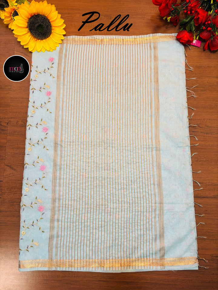 Saree of the Loom: Embroidered Handwoven Silk Linen Saree