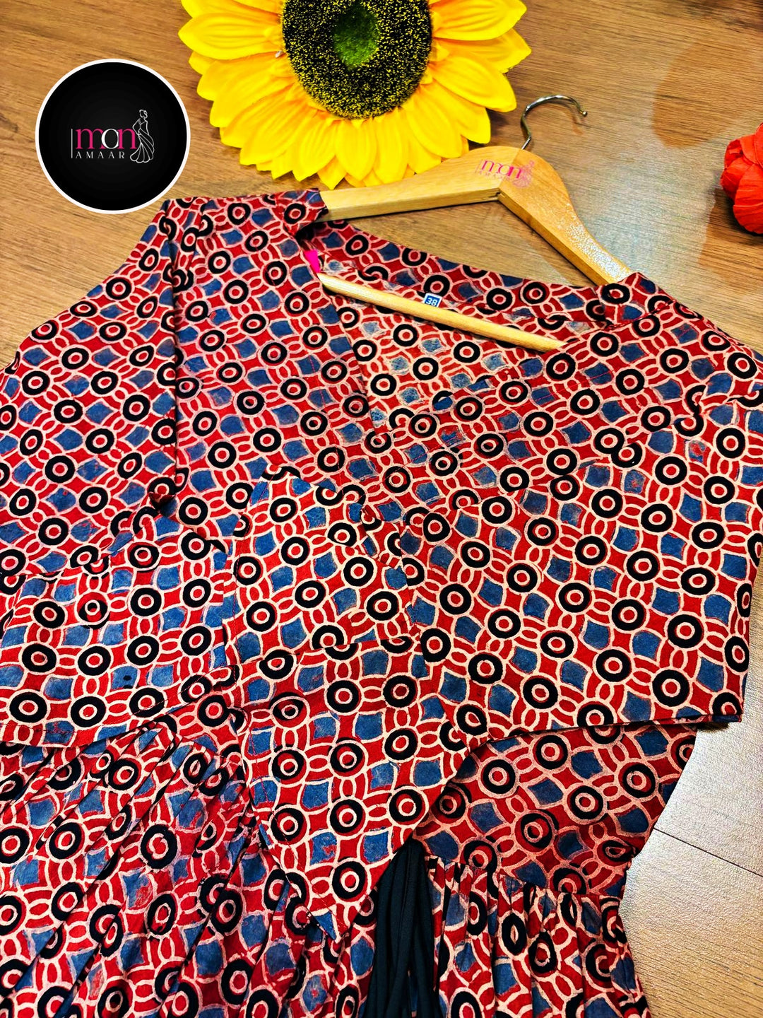 Ajrakh Jadu- Pure Handblock Handloom Long Cotton Dress