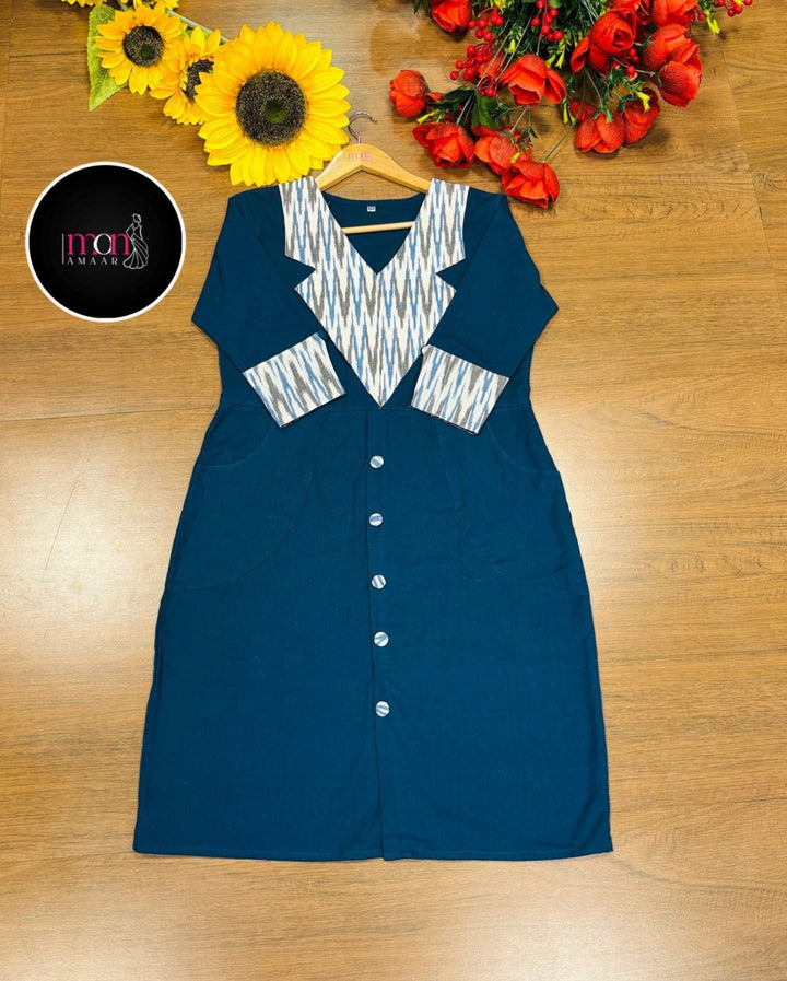 Summer Soul-Pure Ikkat Handloom Dress