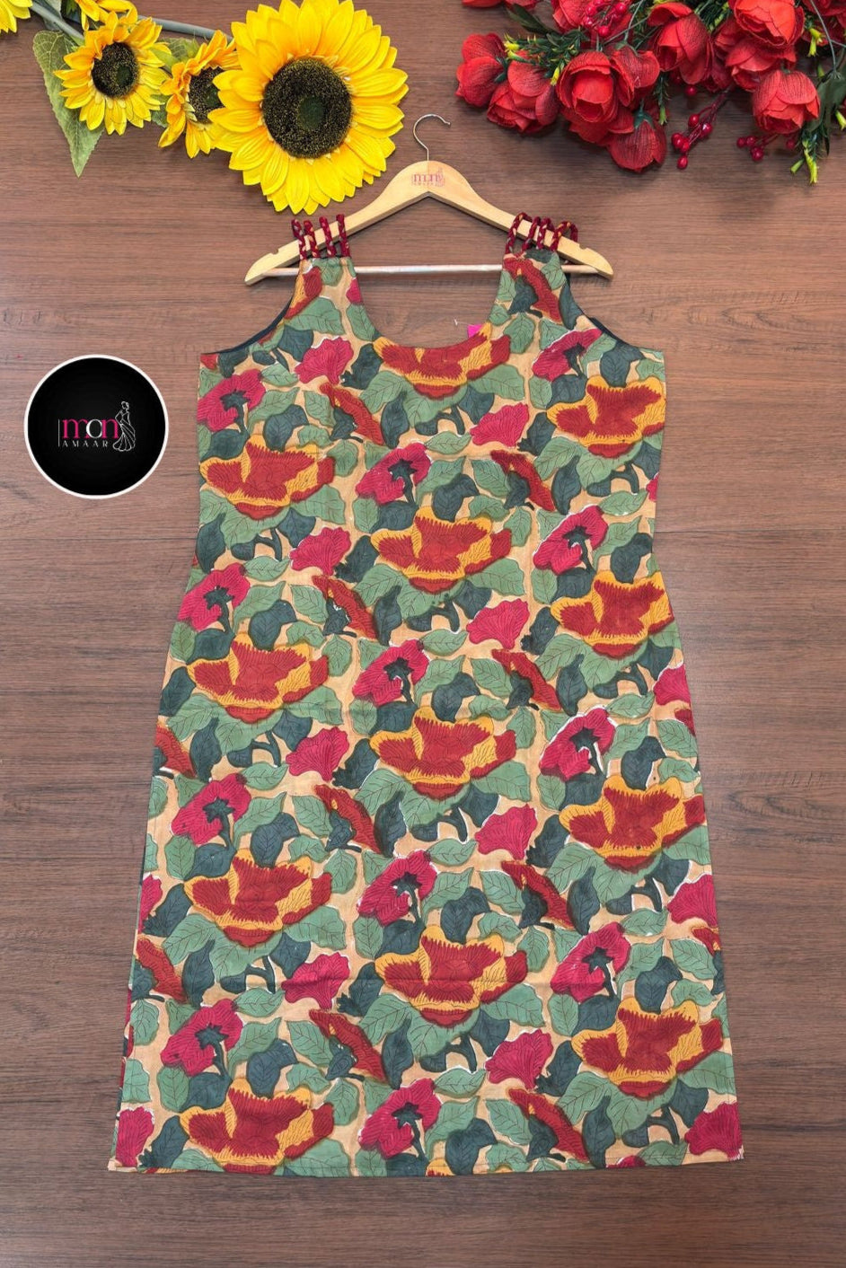 Noir Nova - Rapid Printied  Pure Sustainable  Kurti (With Braided Strap)