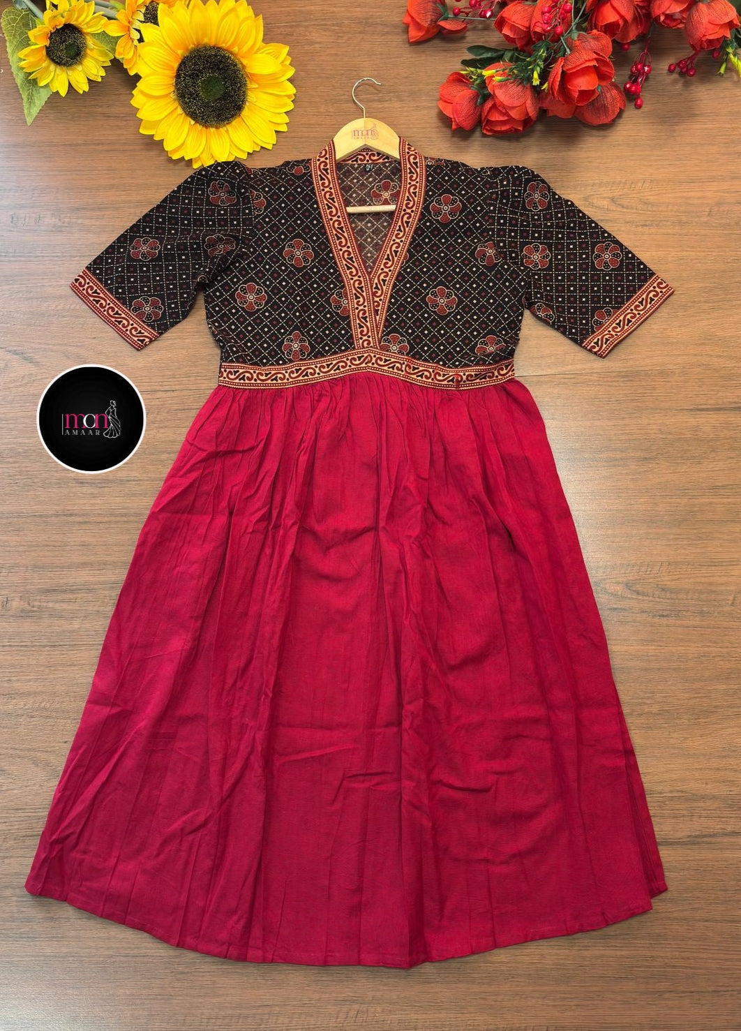 Kalpanik Ajrakh-Alia Cut Sustainable Handloom Dress