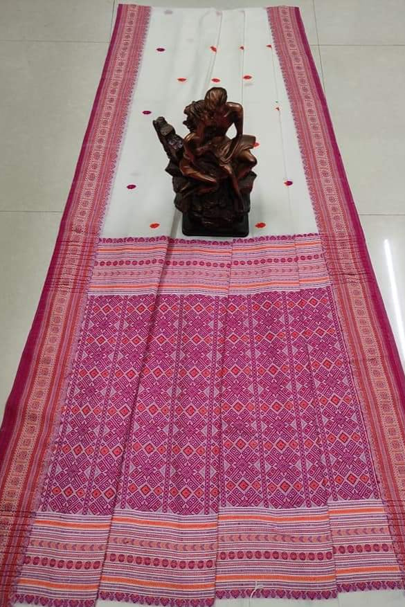 Ratnaberi Assam Khadi Jamdani Cotton Saree