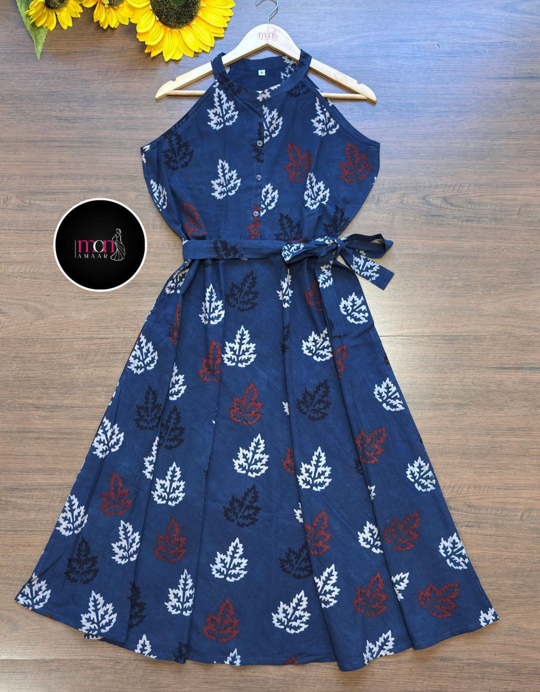 Halter Neck Sustainable Long Handloom Dress