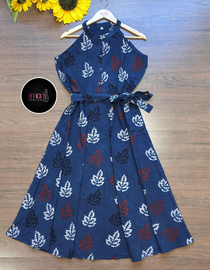 Halter Neck Sustainable Long Handloom Dress