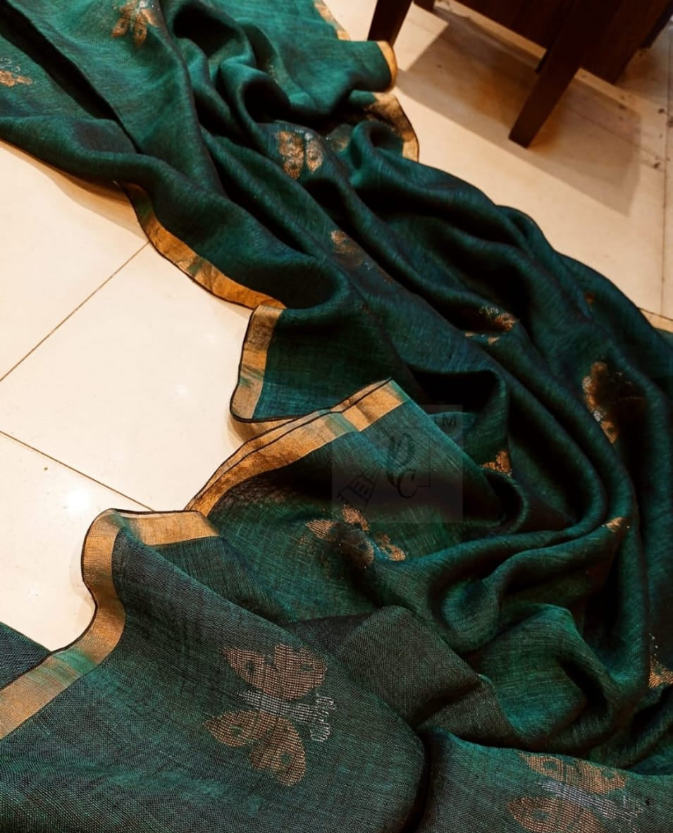Troyee Linen Jamdani Saree