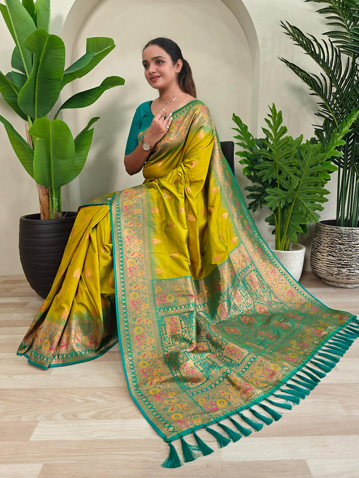Sunset Secretes Paithani Silk Saree