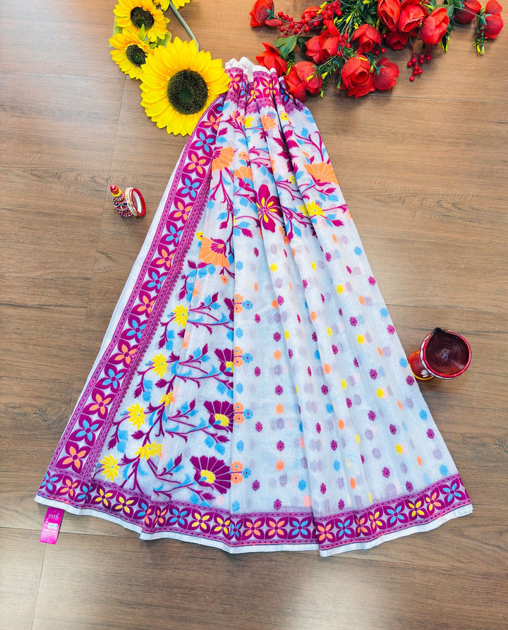 Bengal Blossom -Dhakai Jamdani Saree