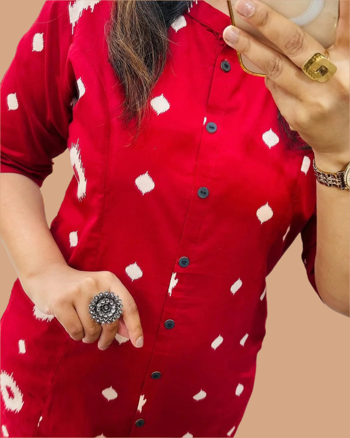 The key To My Happiness Cotton kurti Set