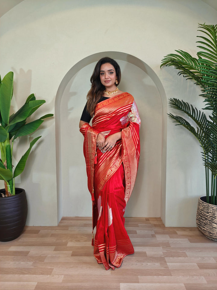 Brush Of Bloom Banarasi Muga Silk Saree