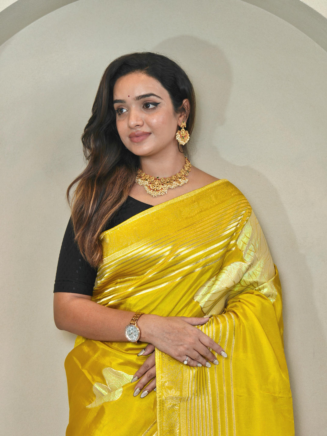 Brush Of Bloom Banarasi Muga Silk Saree