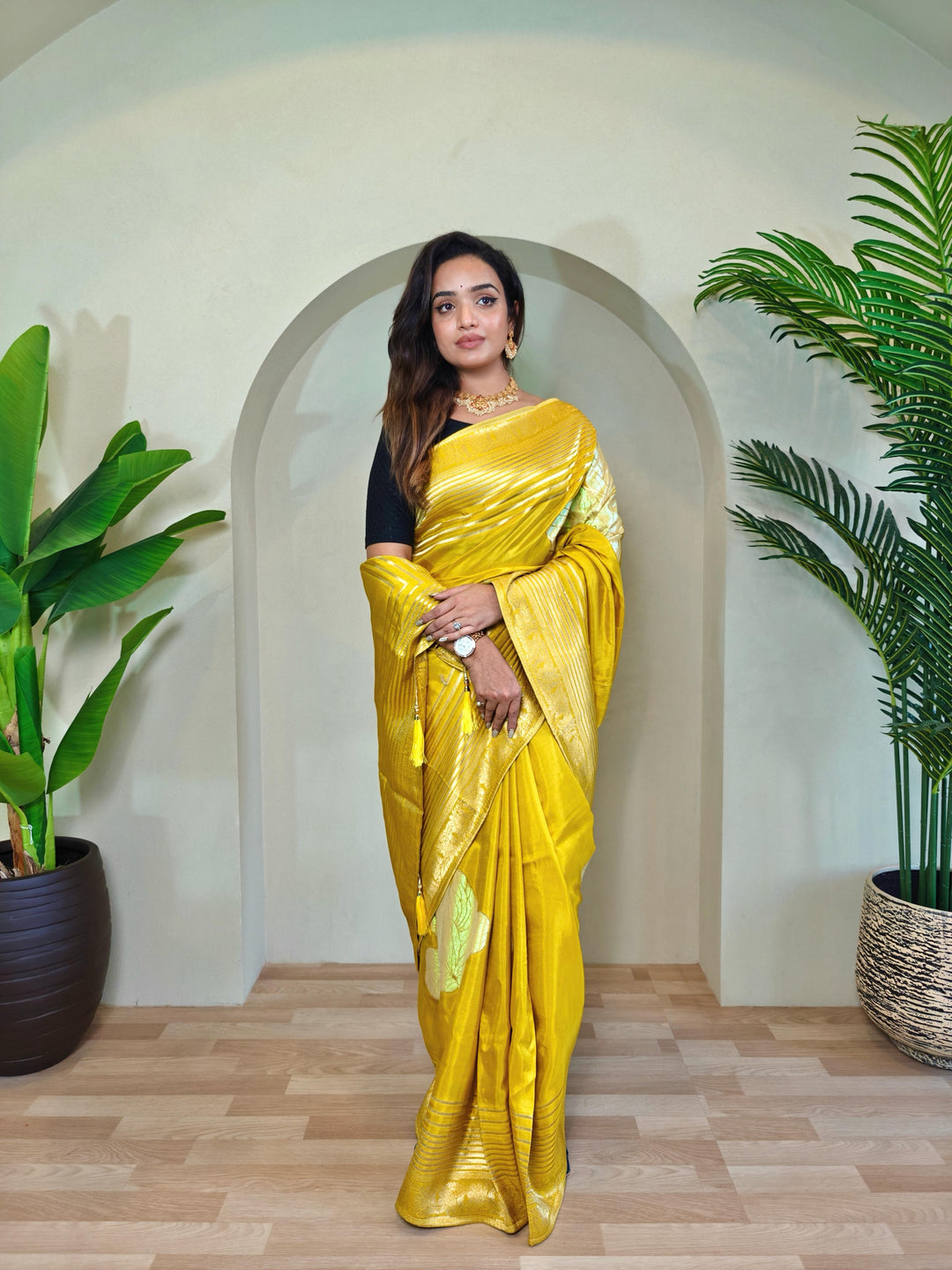 Brush Of Bloom Banarasi Muga Silk Saree