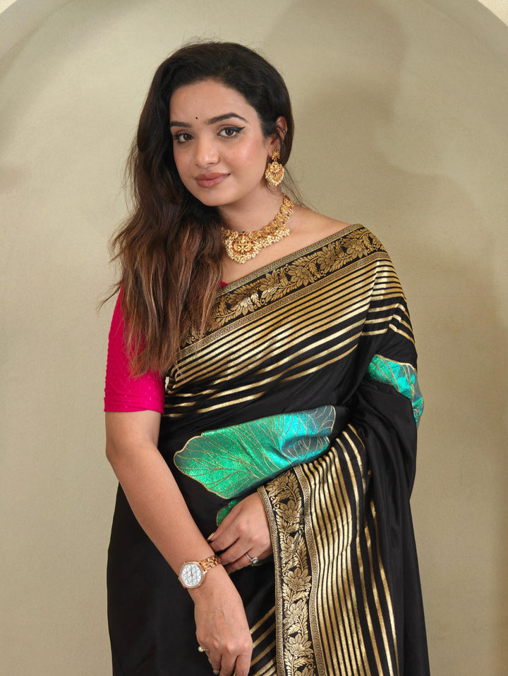 Brush Of Bloom Banarasi Muga Silk Saree