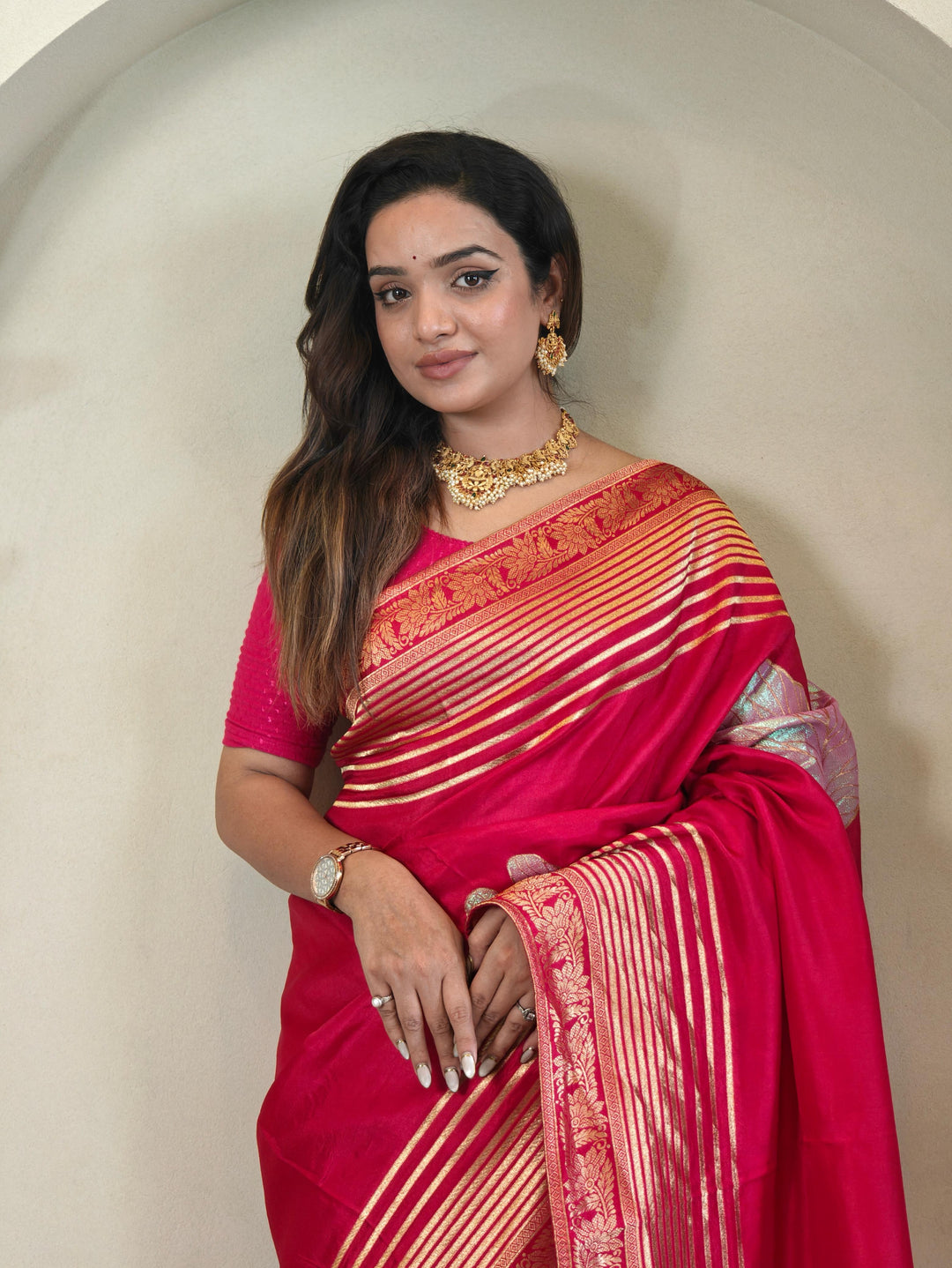 Brush Of Bloom Banarasi Muga Silk Saree