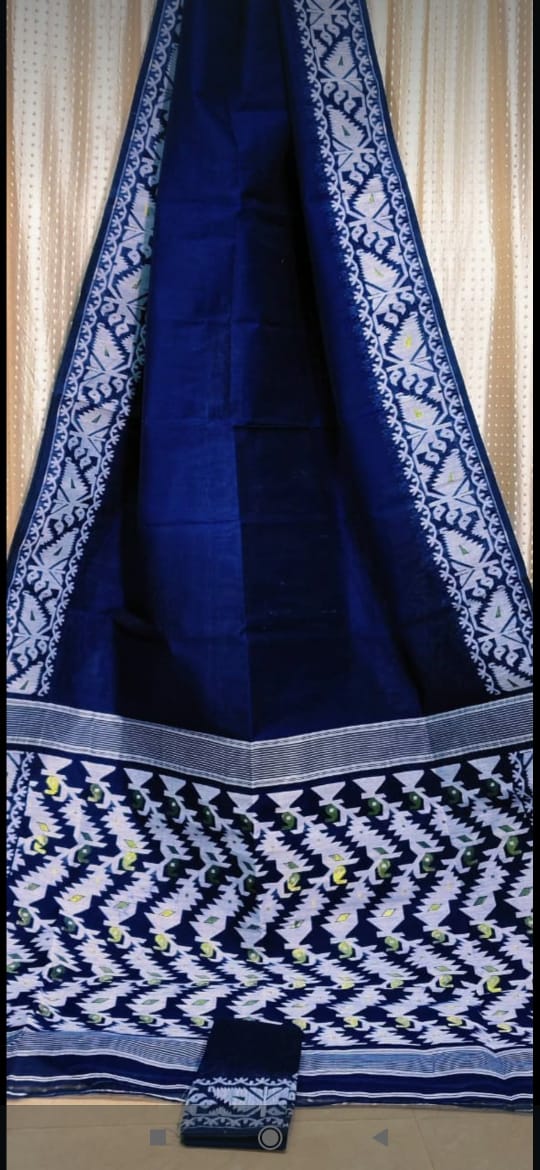 Holud Pakhi Dhakai Jamdani Saree