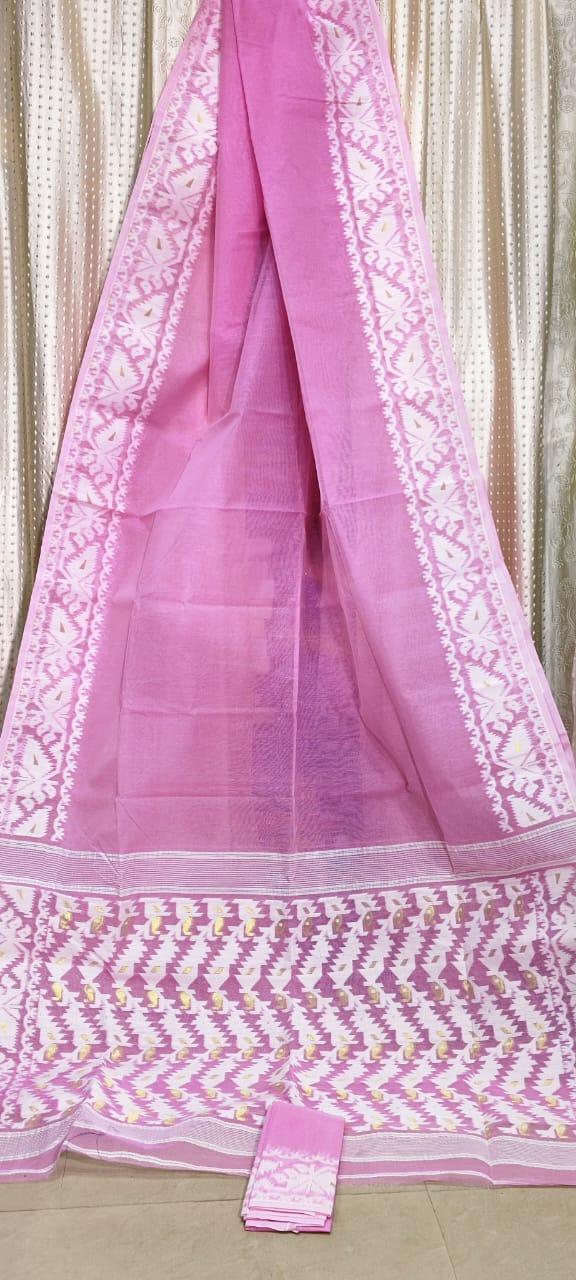 Holud Pakhi Dhakai Jamdani Saree