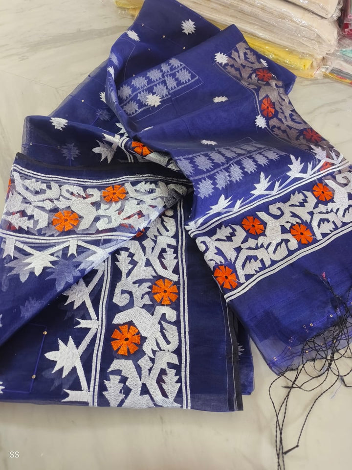 Kadambari Muslin Resham Saree