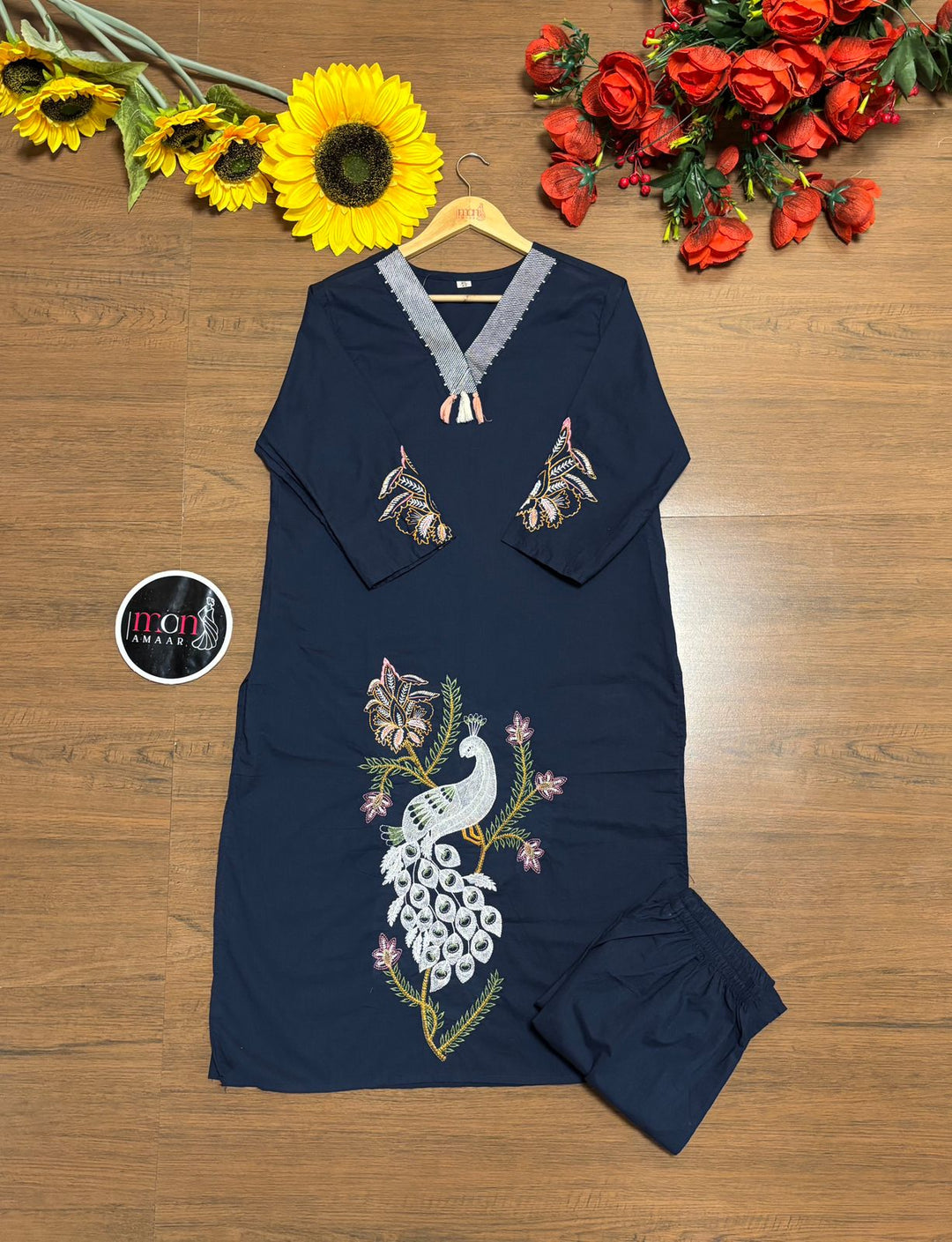 Cozzy Wishes Blue Cotton Kurti Set