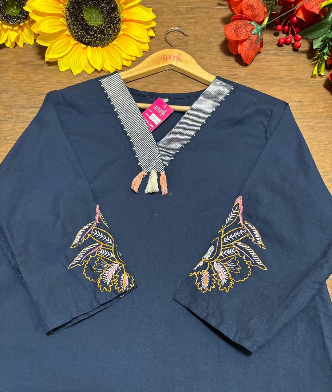 Cozzy Wishes Blue Cotton Kurti Set