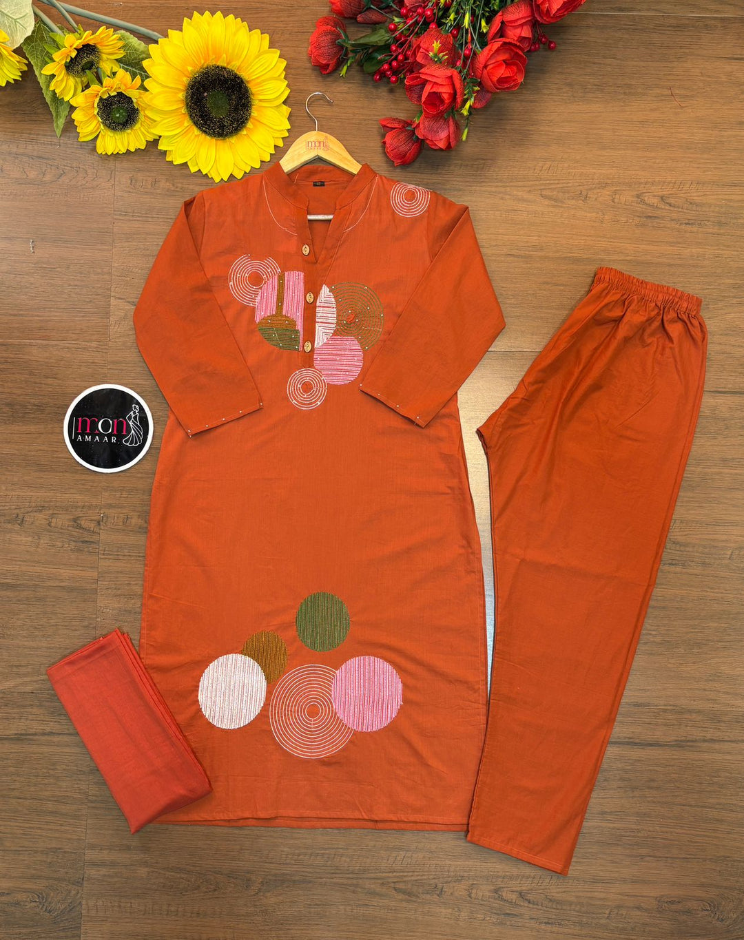 June's Script Cotton Kurti Set