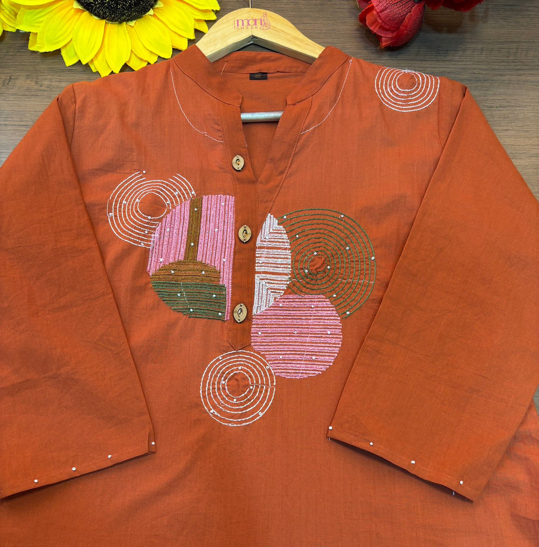 June's Script Cotton Kurti Set