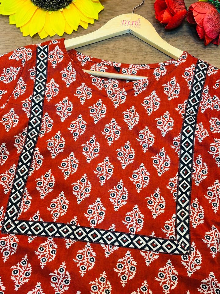 Versatile Ajrakh Cotton Kurti Set