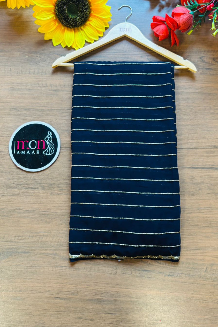 Last Of the Stars - Navy Blue Designer Saree