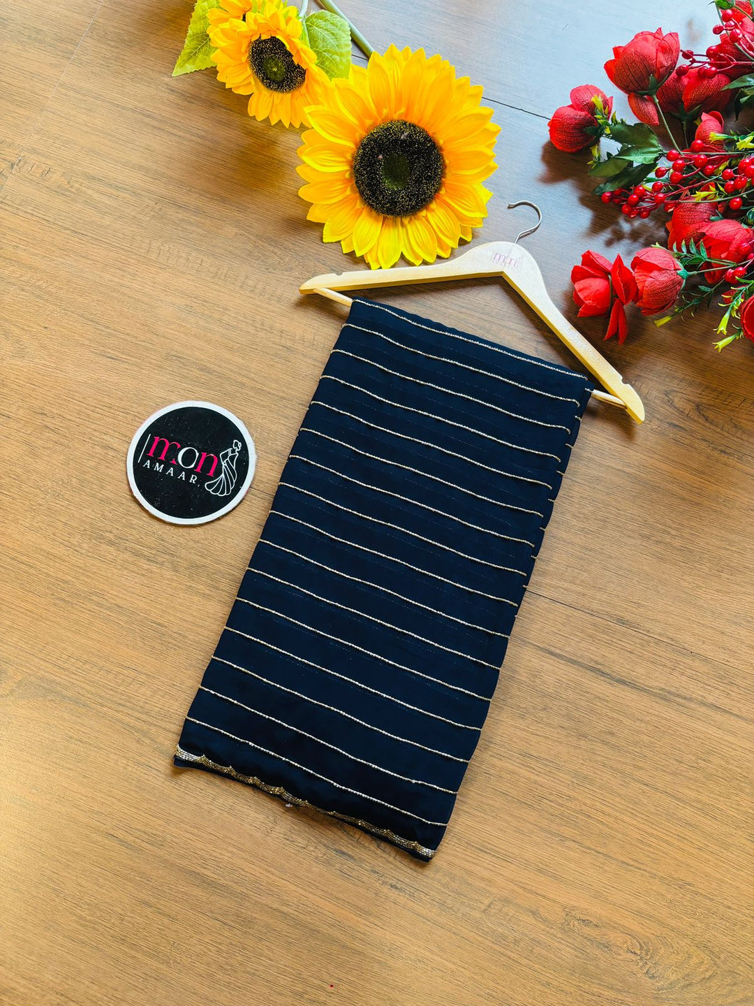 Last Of the Stars - Navy Blue Designer Saree