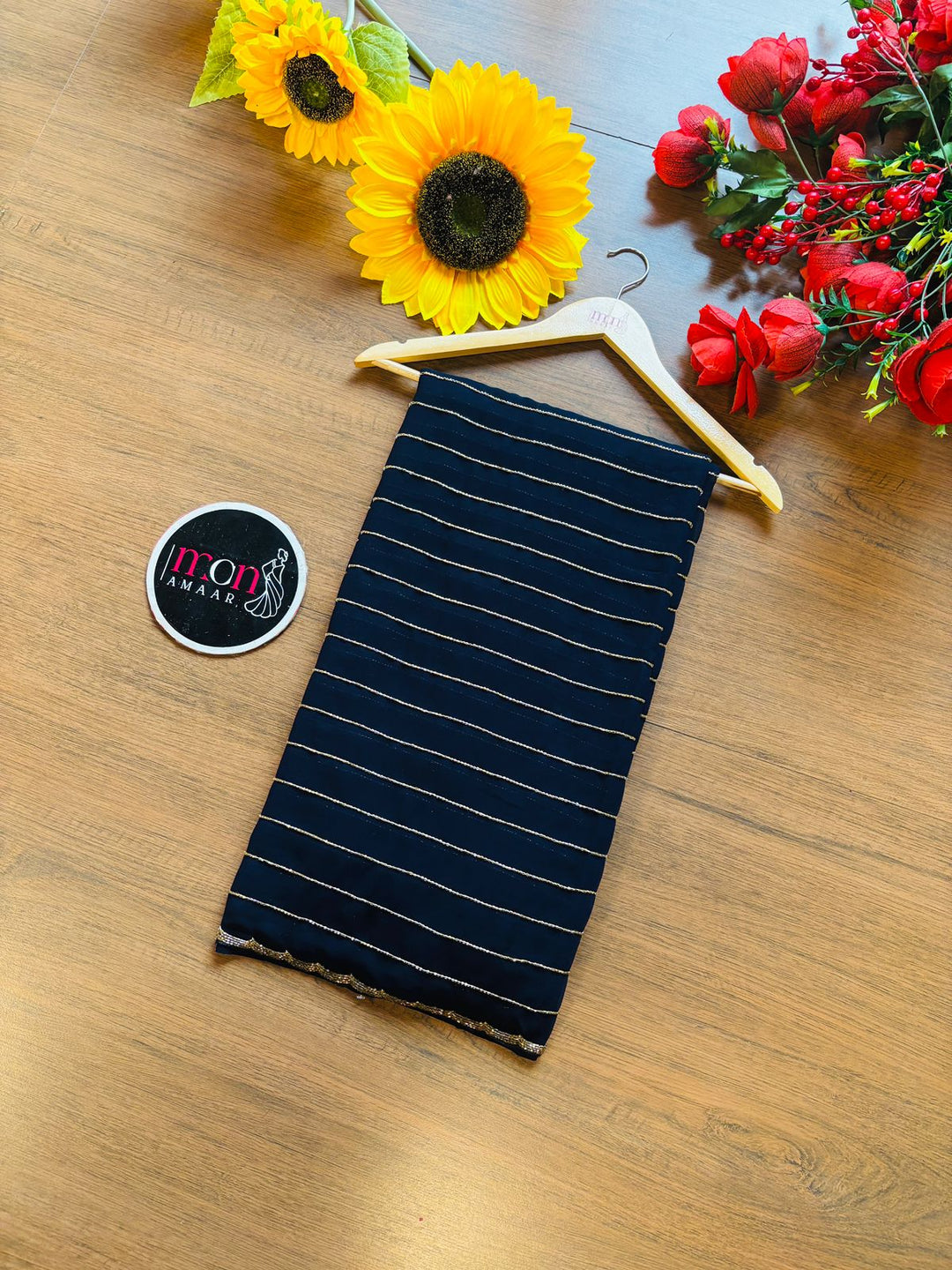 Last Of the Stars - Navy Blue Designer Saree