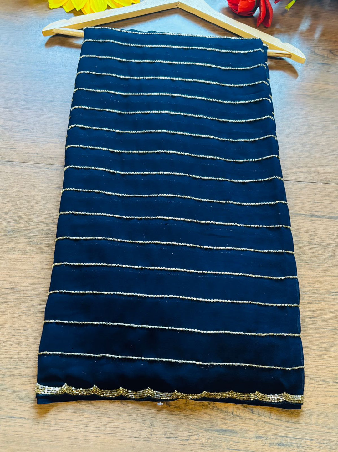 Last Of the Stars - Navy Blue Designer Saree