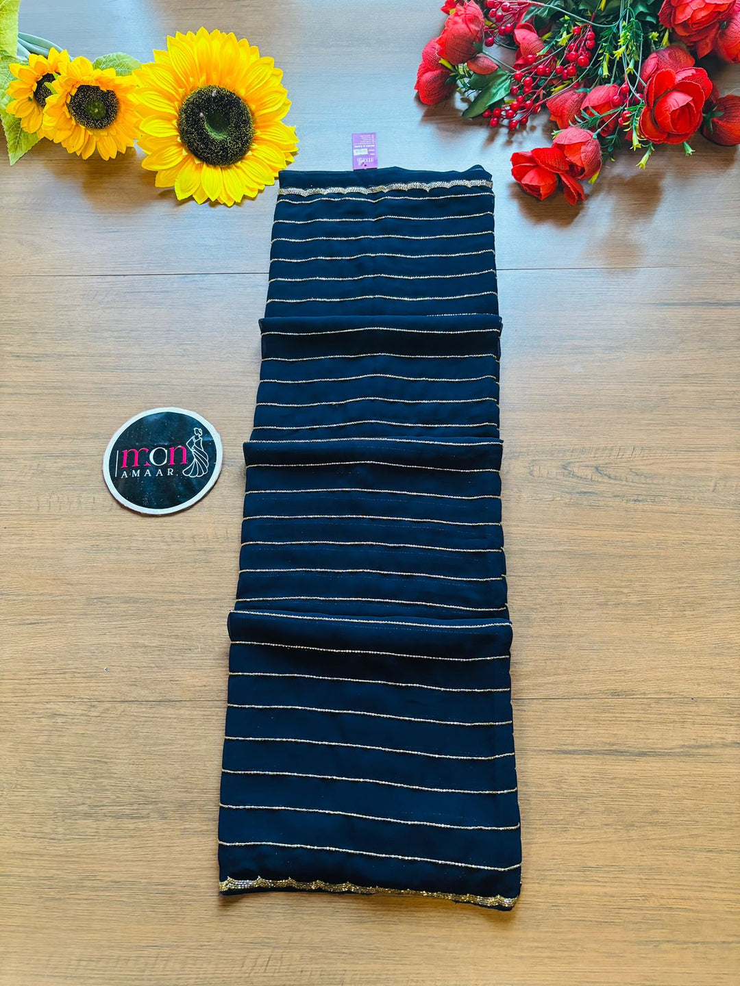 Last Of the Stars - Navy Blue Designer Saree