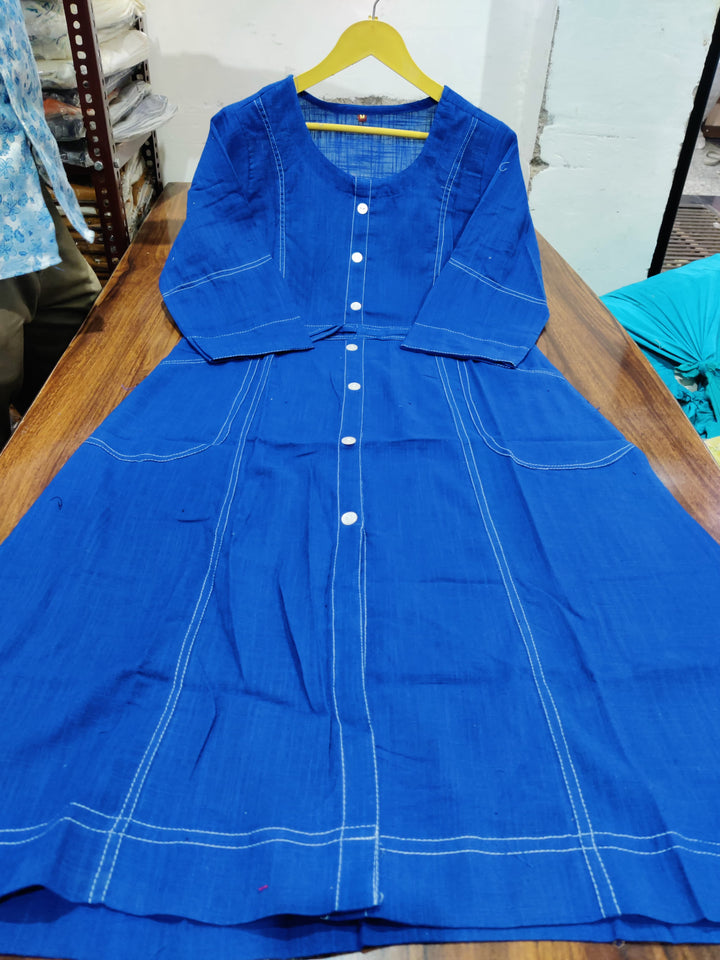 Blazing Art Blue Cotton Dress