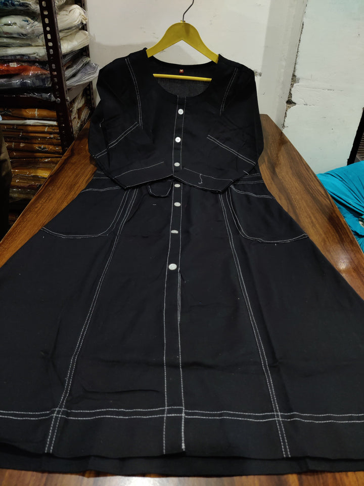Blazing Art Black Cotton Dress