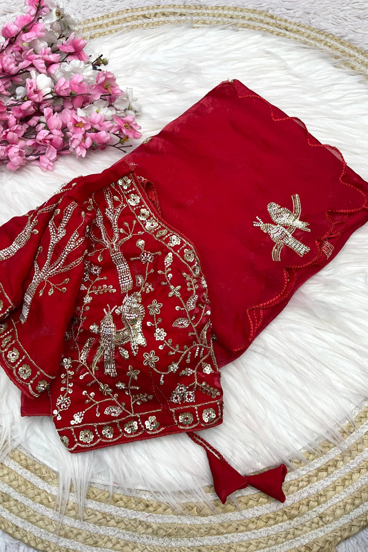 Crush With Designer Satin Silk Saree