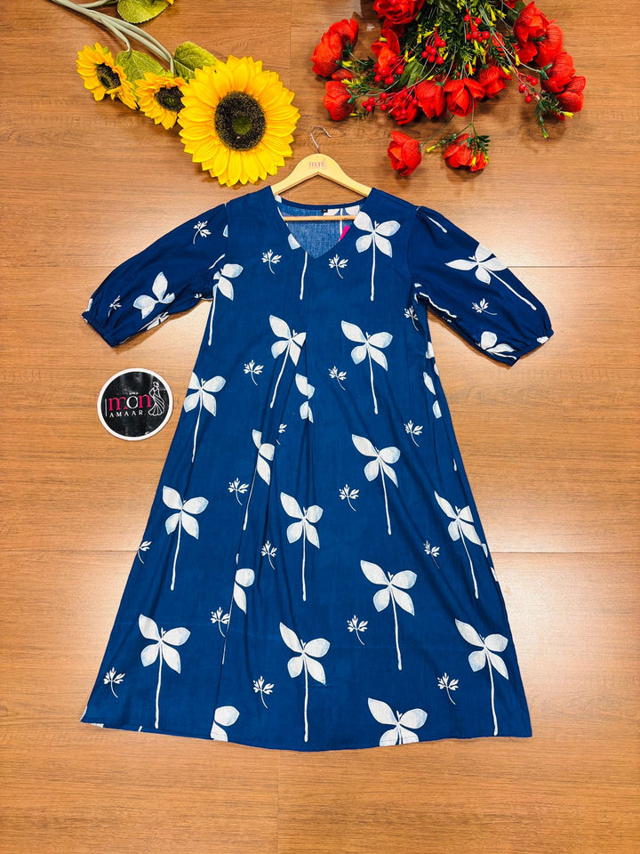 Confidence In Blue Cotton Dress