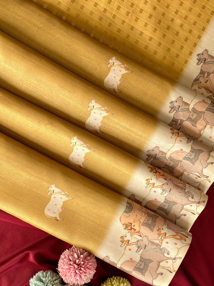 Wisteria Whispers Tussar Silk Saree