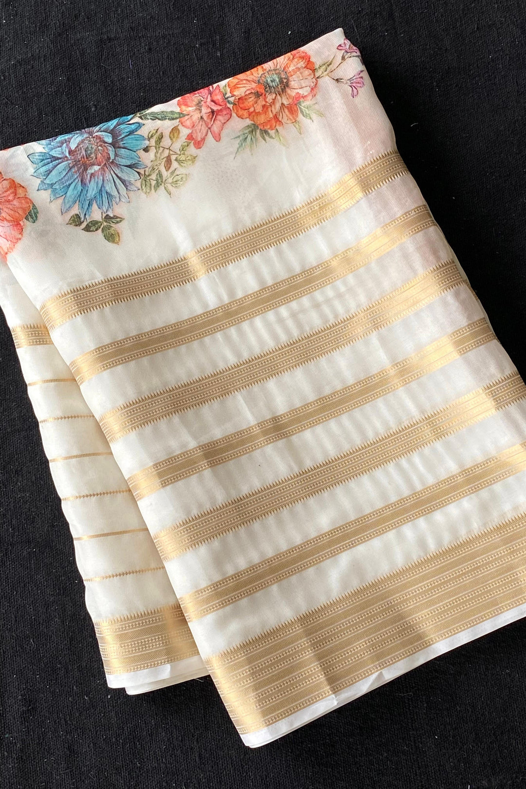 Artful Print Georgette Silk Saree