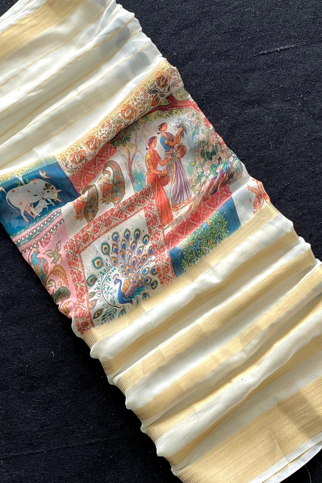 Artful Print Georgette Silk Saree