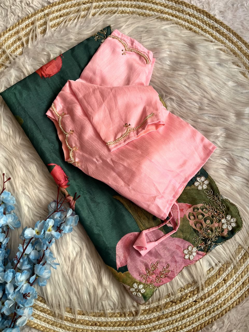 With And Always Chinnon Silk Saree