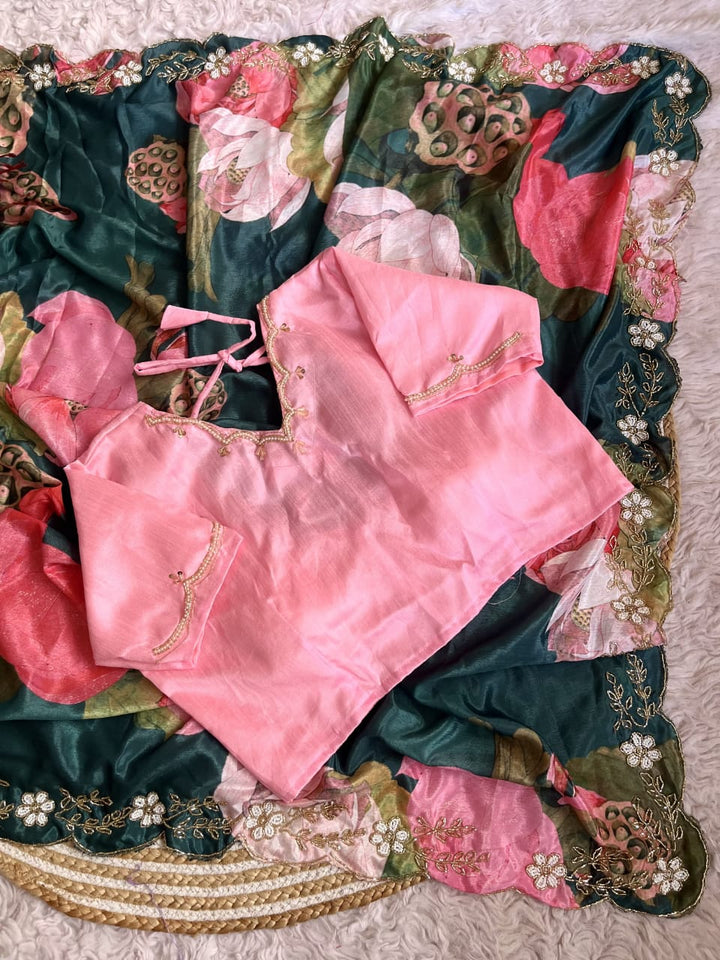 With And Always Chinnon Silk Saree