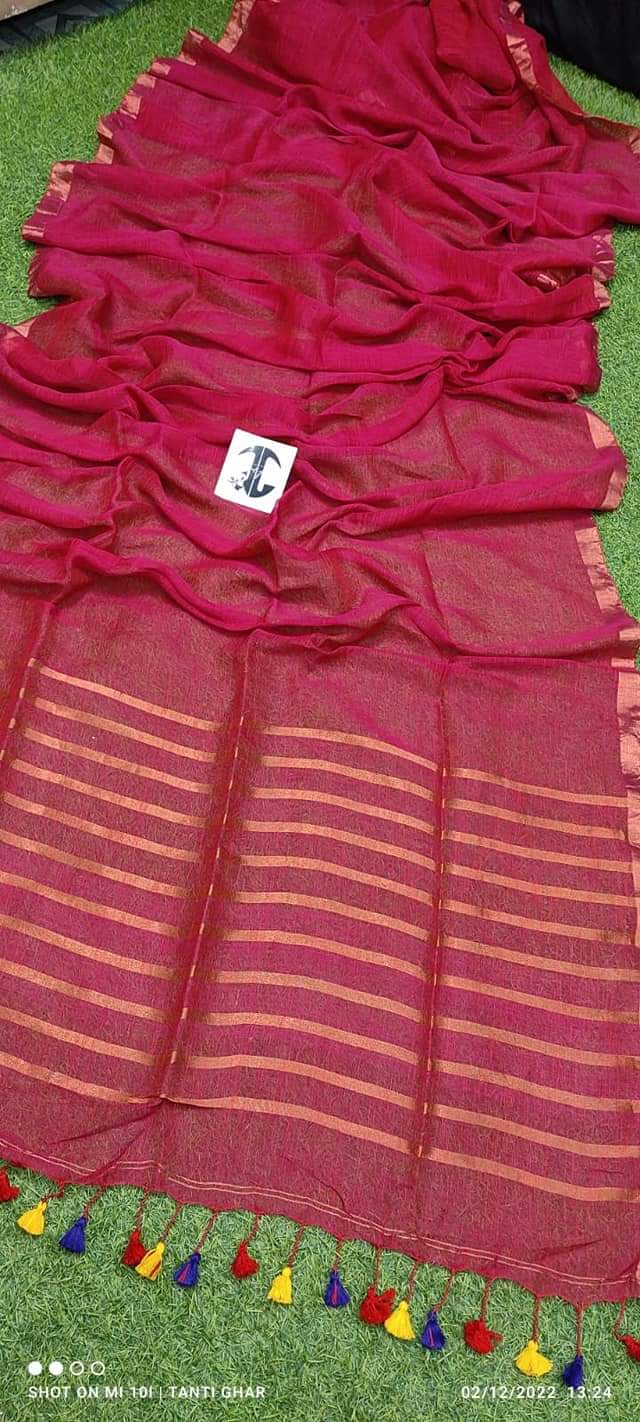Golpo Ghor Bengal Linen Saree